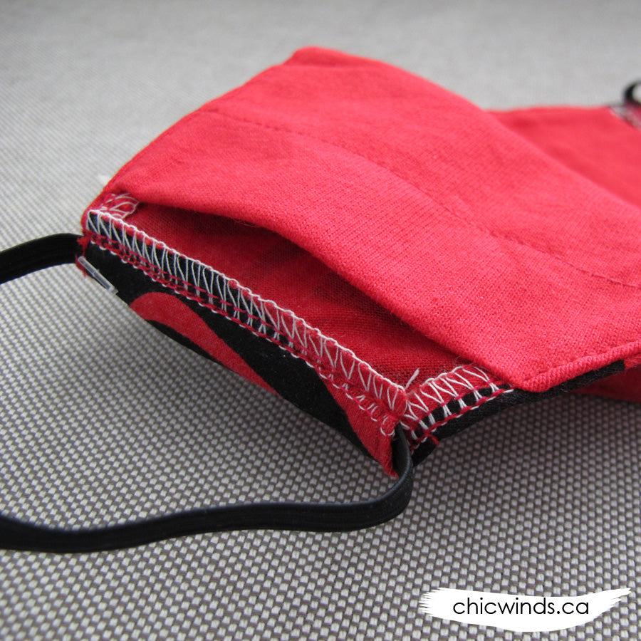 Whale Cotton Face Mask Red