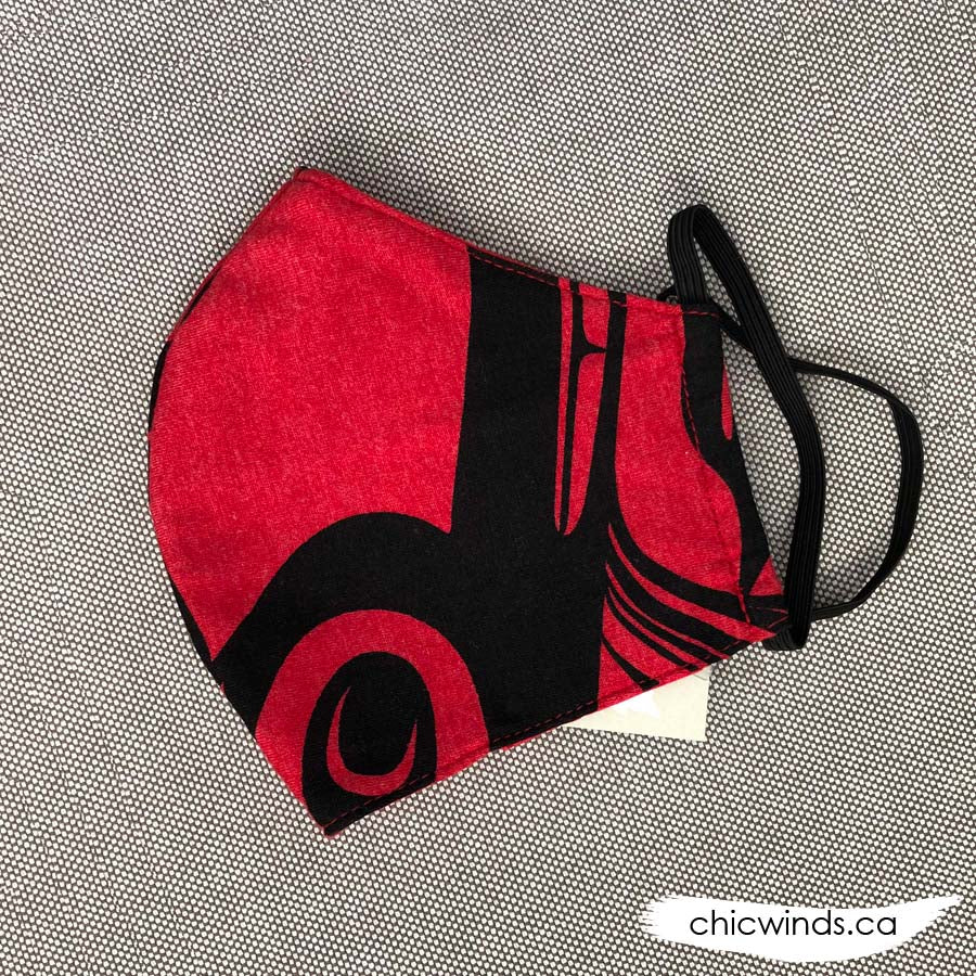 Whale Cotton Face Mask Red