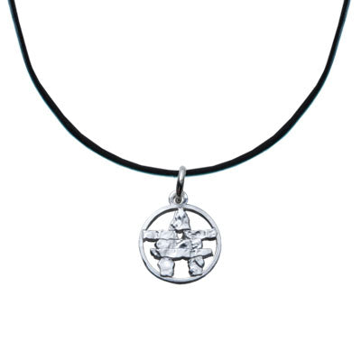 Leather Necklace with Silver Pewter Charms