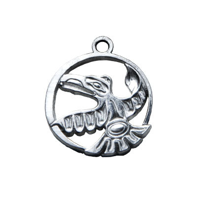 Lava Bead Bracelet with Silver Pewter Charm