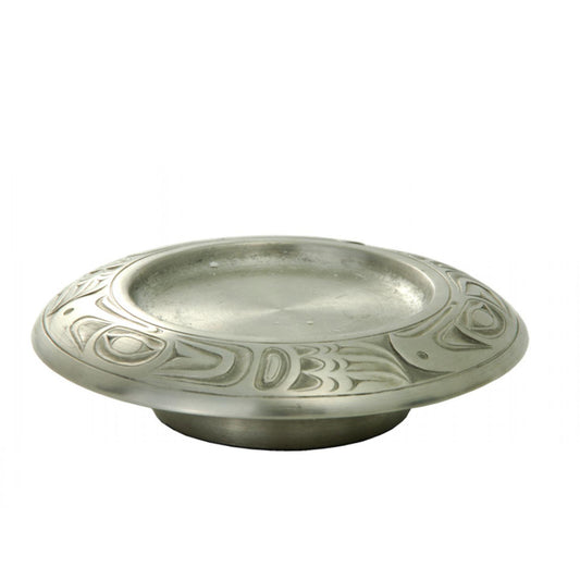 Indigenous Pillar Pewter Candle Holder
