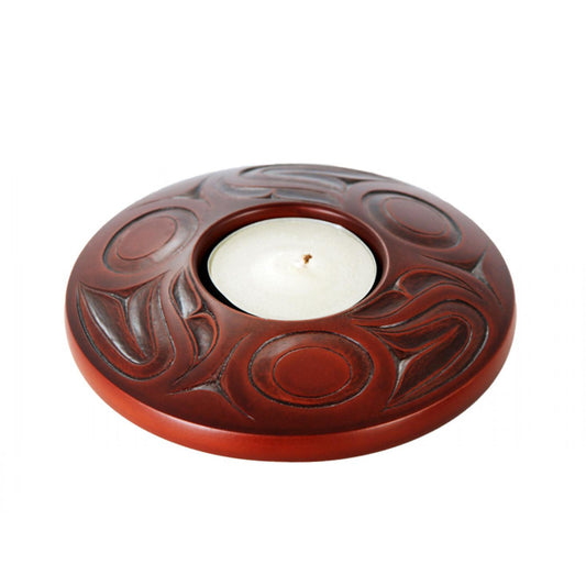 Indigenous Votive Candle Holder - Recycled Glass (rosewood)