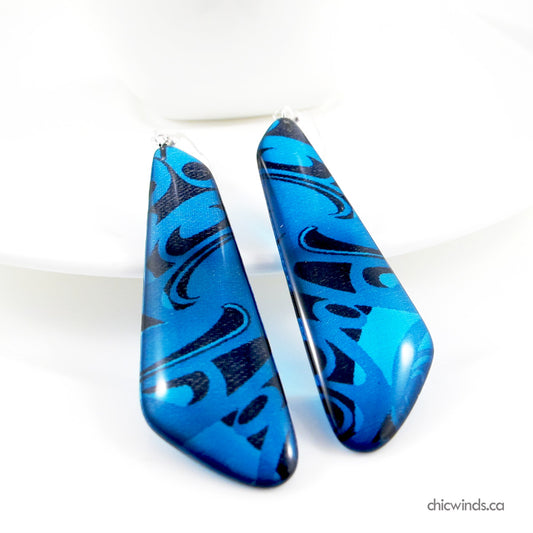 Corrine Hunt Silk Trapezoid Earrings - Eagle, Turquoise