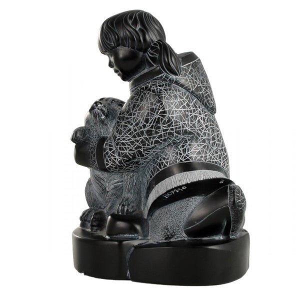 Sculpture – Inuit Girl & Husky