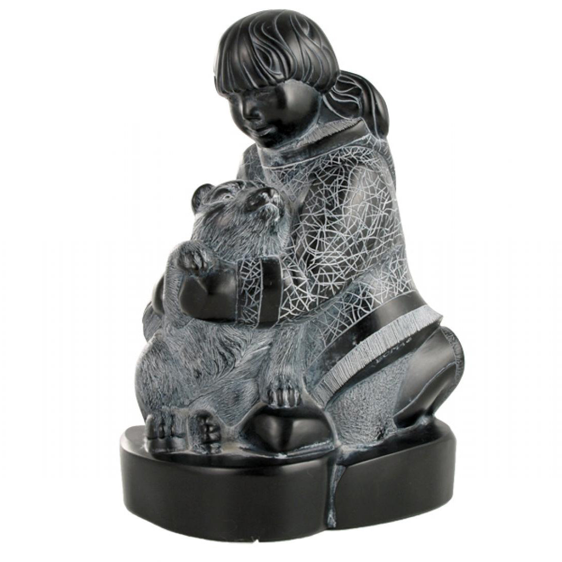 Sculpture – Inuit Girl & Husky