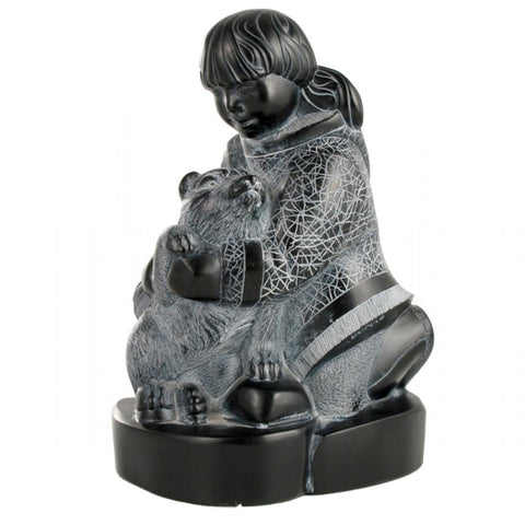 Sculpture – Inuit Girl & Husky
