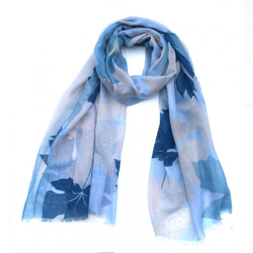 Soft poly scarf with Maple Leaves design