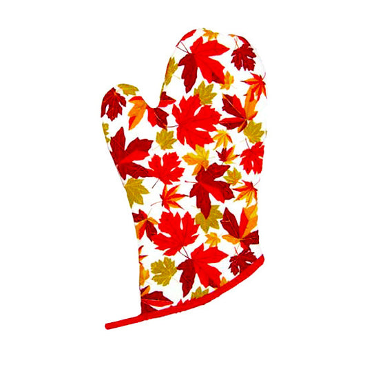 Oven Mitt with Autumn Maple Leaf design