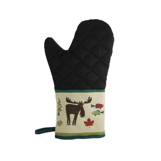 Plaid Moose Oven Mitt