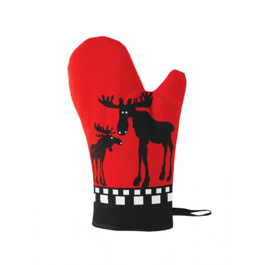 Moose Oven Mitt (Black+Red)