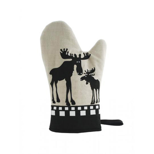 Moose Oven Mitt (Black+Natural)
