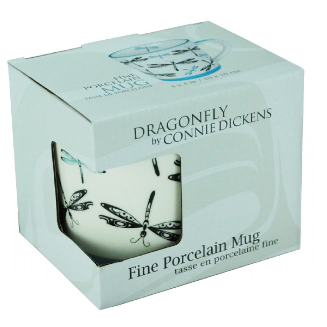 Porcelain mug with Dragonfly by Connie Dickens
