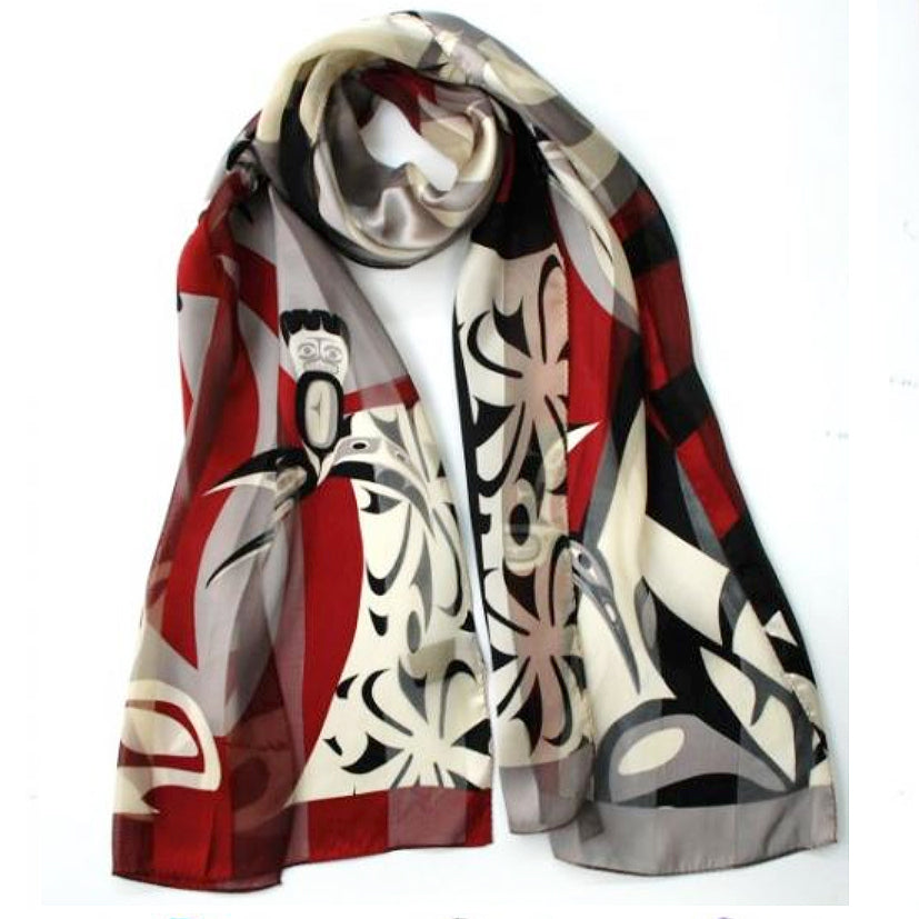 Native Art Hummingbird Silk Scarf