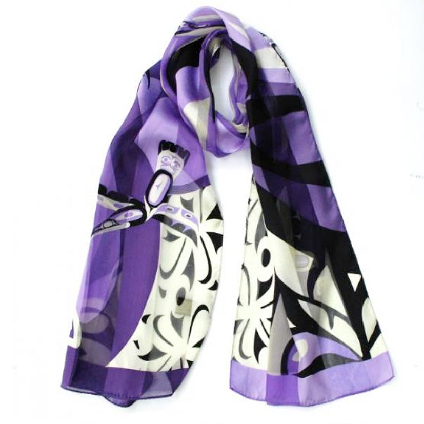 Native Art Hummingbird Silk Scarf