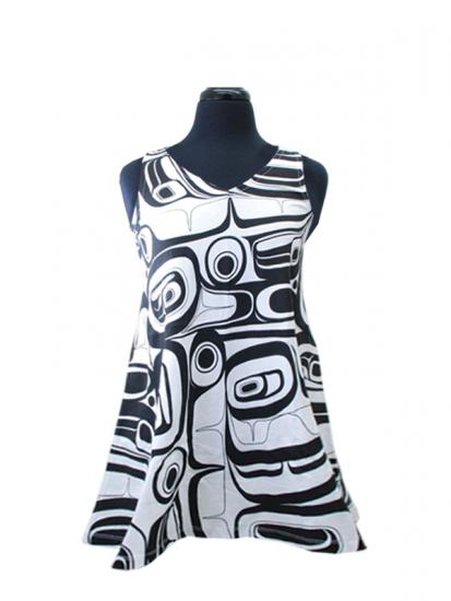 Kelly Robinson All Over Print V-Neck Sleeveless Tunic Raven