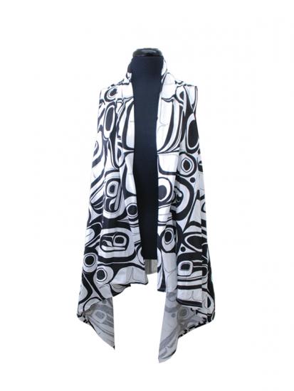 Kelly Robinson All Over Print Vest Raven (Black/White, Red, Turquoise)