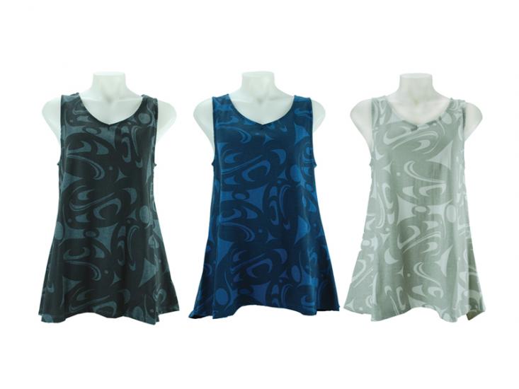 V-Neck Sleeveless Tunic 3 Eagles by Corrine Hunt