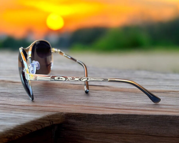 Arrow Aviator Sunglass, Hummingbird (Gold / Silver)
