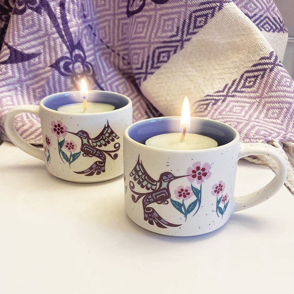 Ceramic Espresso Mug Set – Hummingbird (Set of 2)