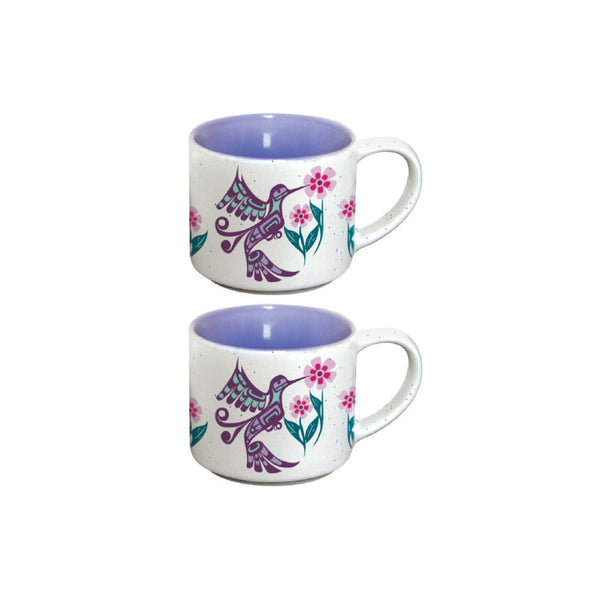 Ceramic Espresso Mug Set – Hummingbird (Set of 2)