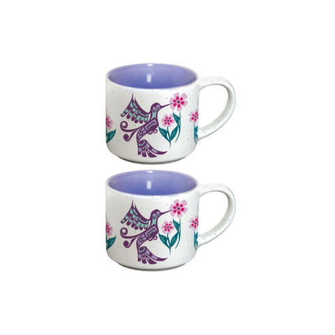 Ceramic Espresso Mug Set – Hummingbird (Set of 2)