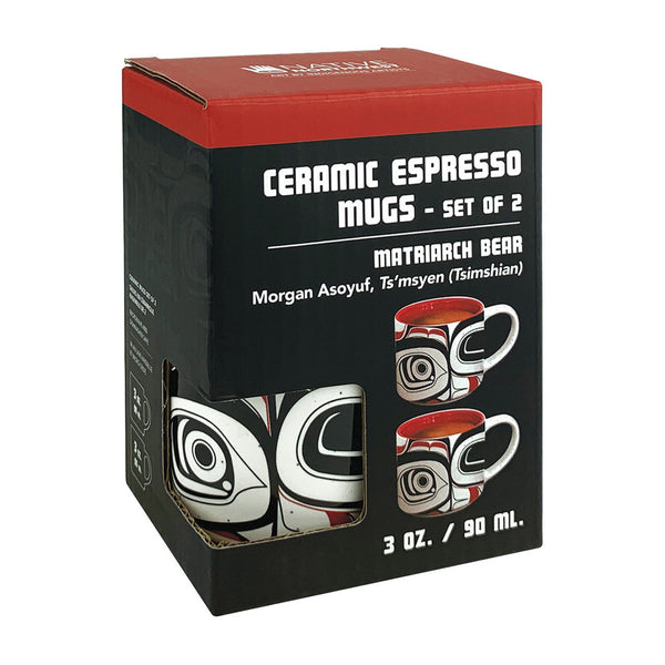 Ceramic Espresso Mugs - Set of 2 (Matriarch Bear)