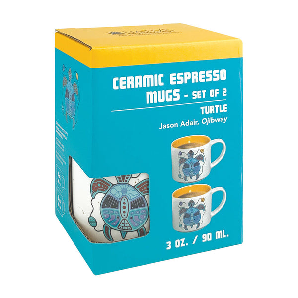Ceramic Espresso Mugs - Set of 2 (Turtle)