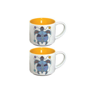 Ceramic Espresso Mugs - Set of 2 (Turtle)