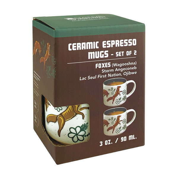 Ceramic Espresso Mugs -  Foxes (Wagooshna)(Set of 2)