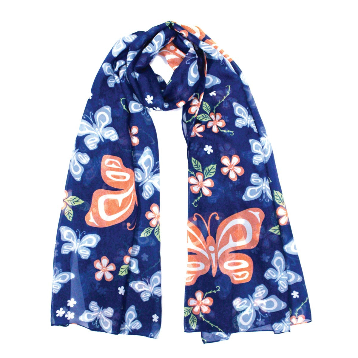 Chiffon Scarves - Butterfly and Wild Rose