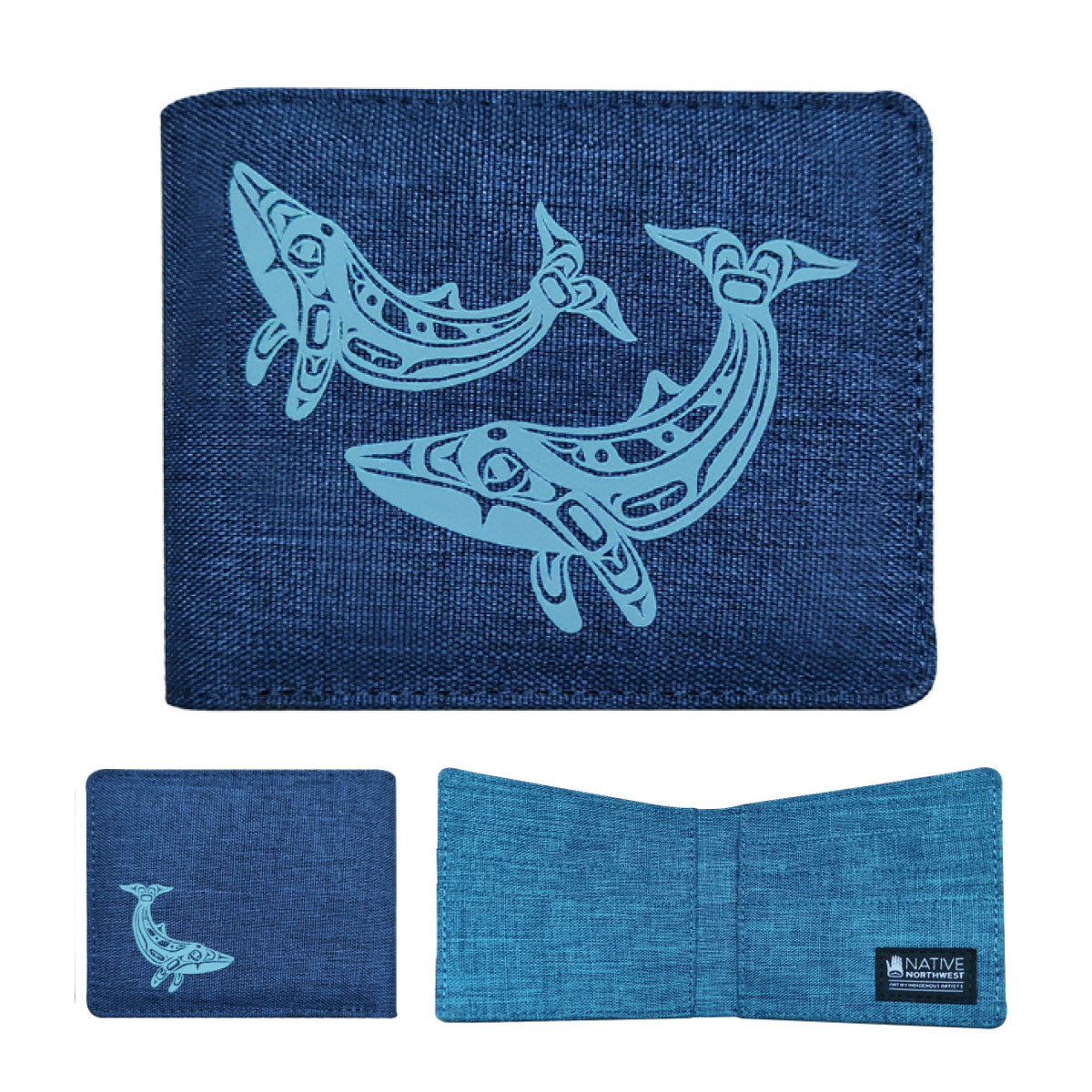 Indigenous Art Crosshatch Wallet - Humpback Whale