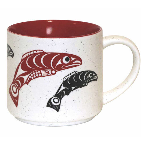 Ceramic Indigenous Art Mug – Salmon