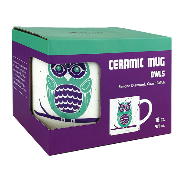 Ceramic Indigenous Art Mug – Owl