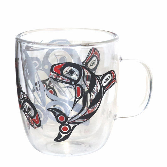 Double Walled Glass Mug – Raven Fin Killer Whale