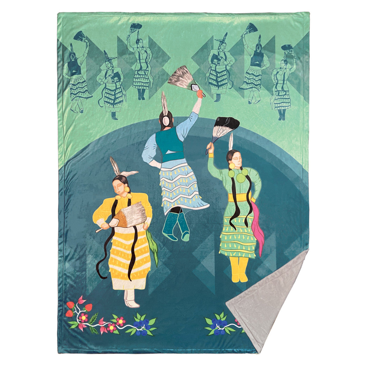 Premium Fleece Throw Blanket - Jingle Dress Dancers