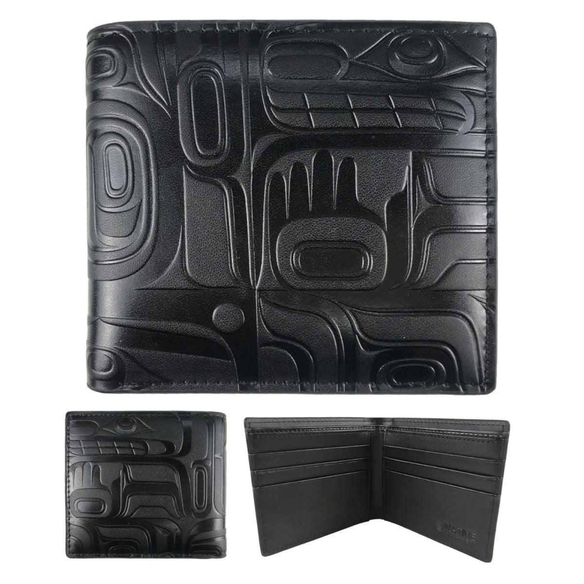 Indigenous Art Embossed Leather Wallet - Tradition
