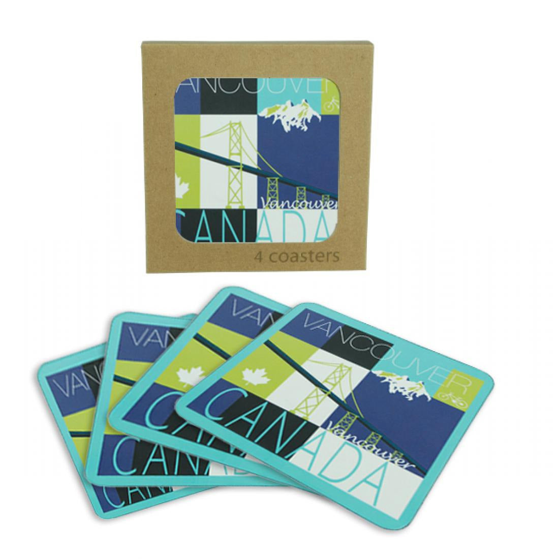 Laminate Coaster Set With Vancouver Mosaic Design