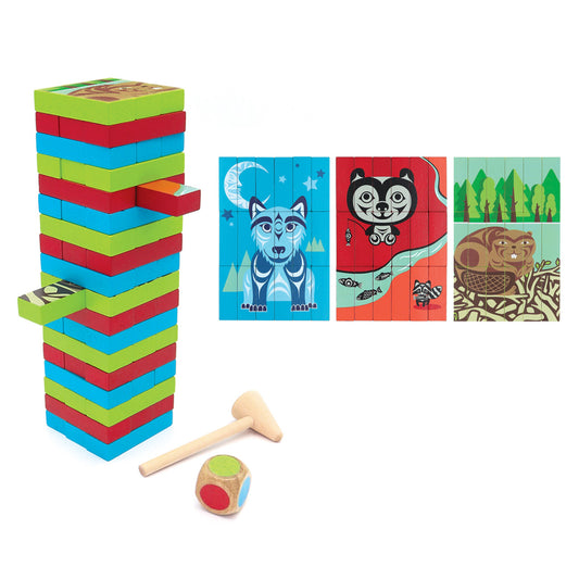Multi-Game Wood Block Set – Indigenous Animals by Simone Diamond