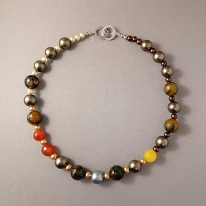 Handmade Multi-Agate & Pearl Necklace