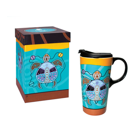Indigenous Art Travel Mug – Turtle
