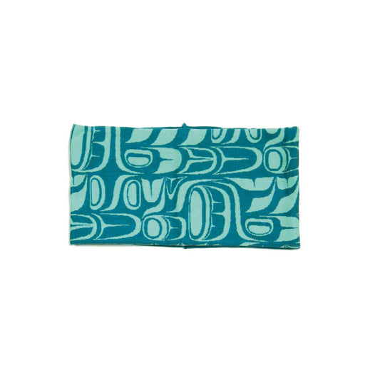 Pacific Formline Headband – Indigenous Art by Paul Windsor, Teal and Light Teal