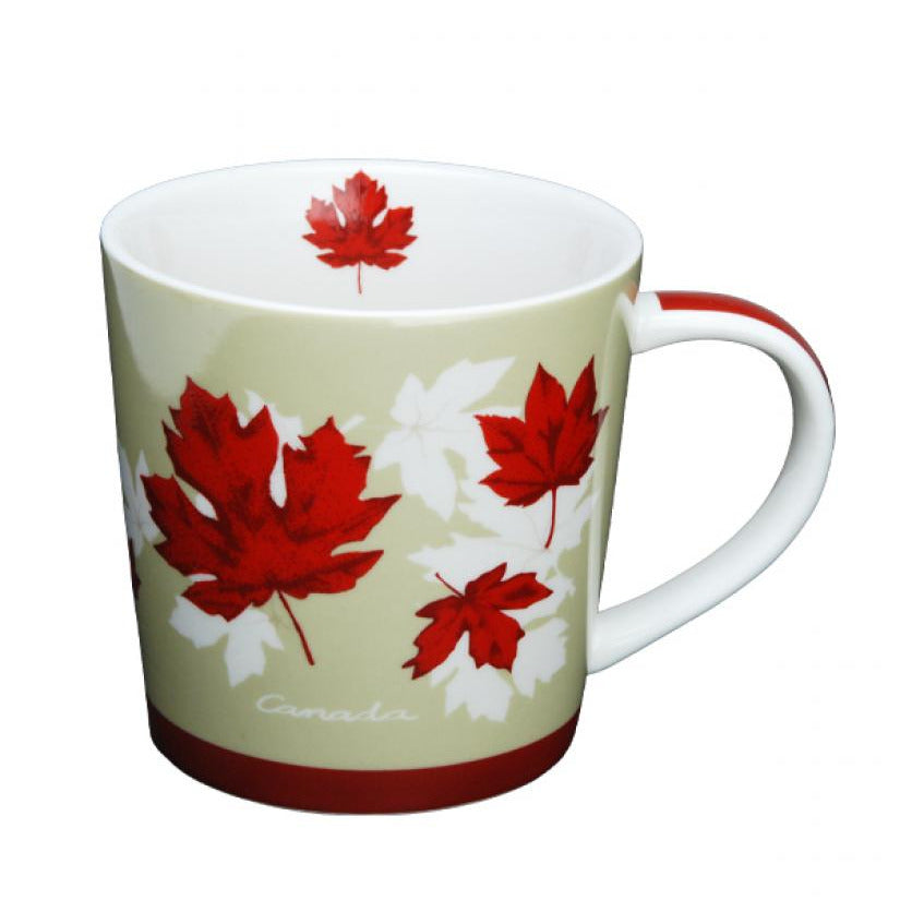 Porcelain Art Mug with Maple Leaf