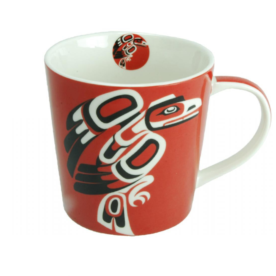 Porcelain Art mug with Raven design by artist Karen Francis