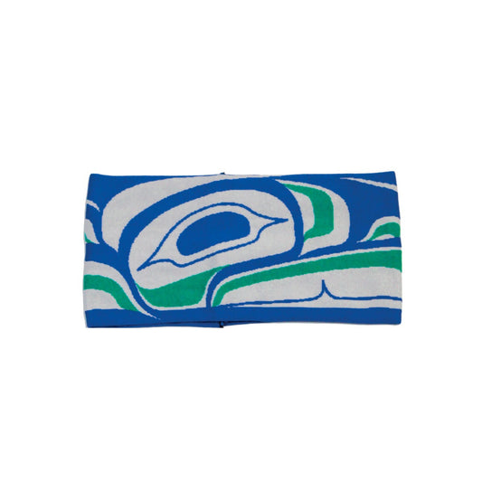 Raven Headband – Indigenous Art by Trevor Angus, Green and Grey