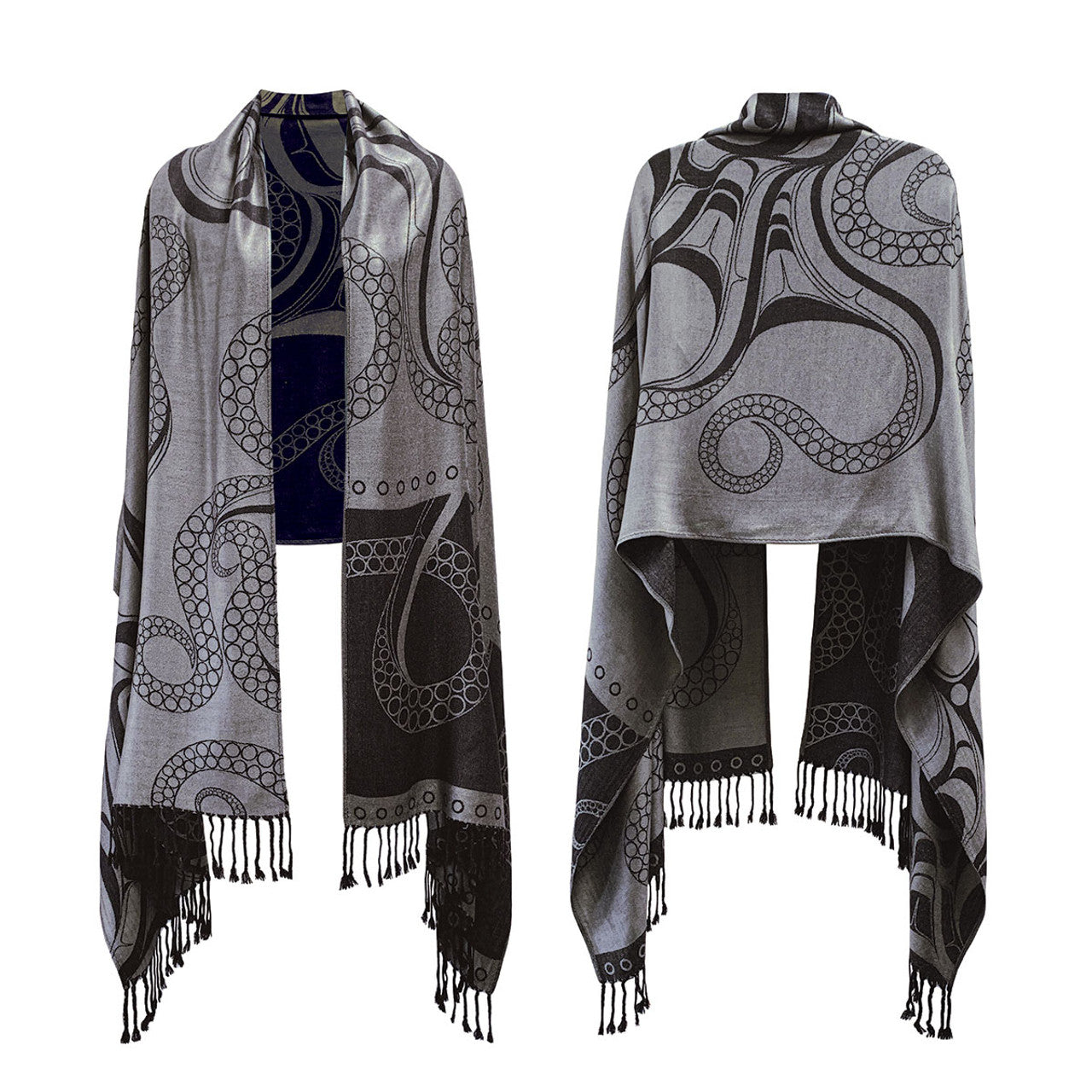 "Octopus" Indigenous Art Shawl by Ernest Swanson