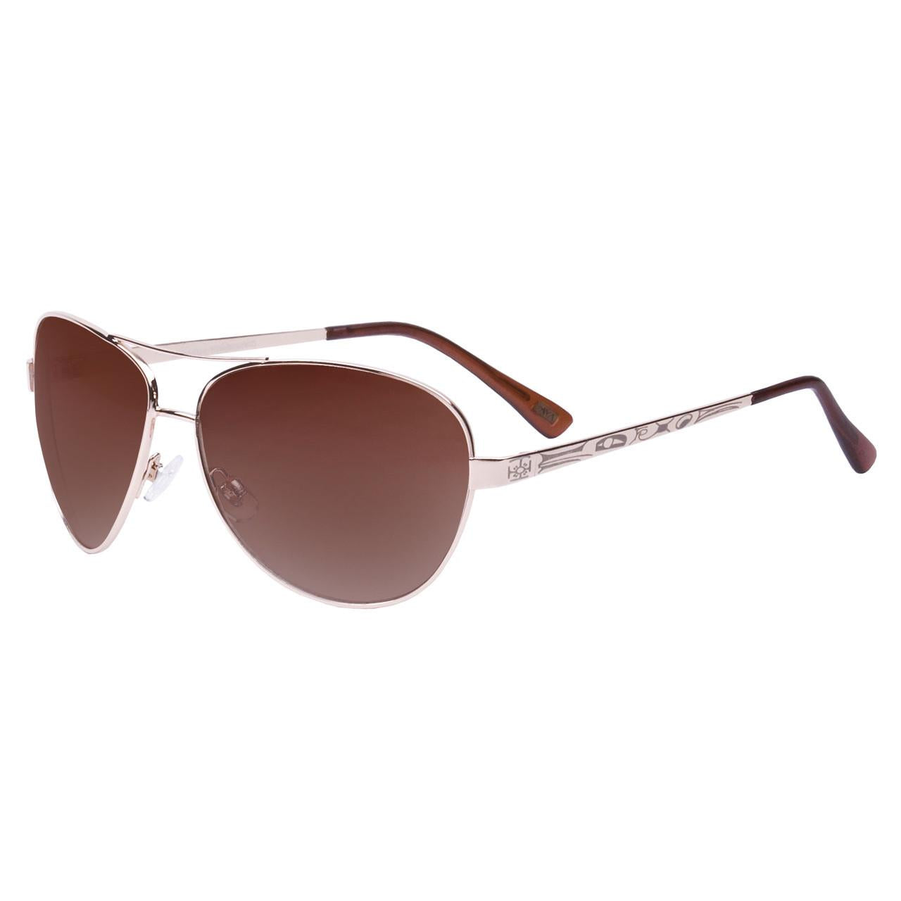 Arrow Aviator Sunglass, Hummingbird (Gold / Silver)
