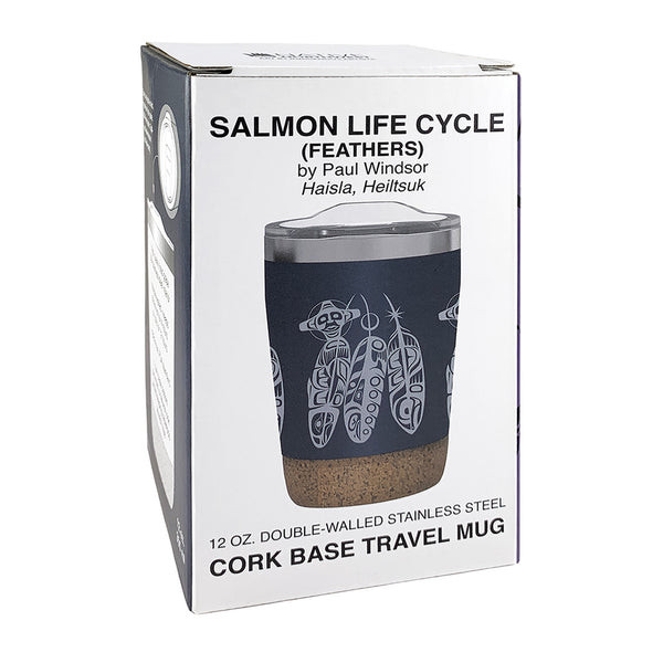 Feather & Salmon 12oz Cork Base Mug by Paul Windsor