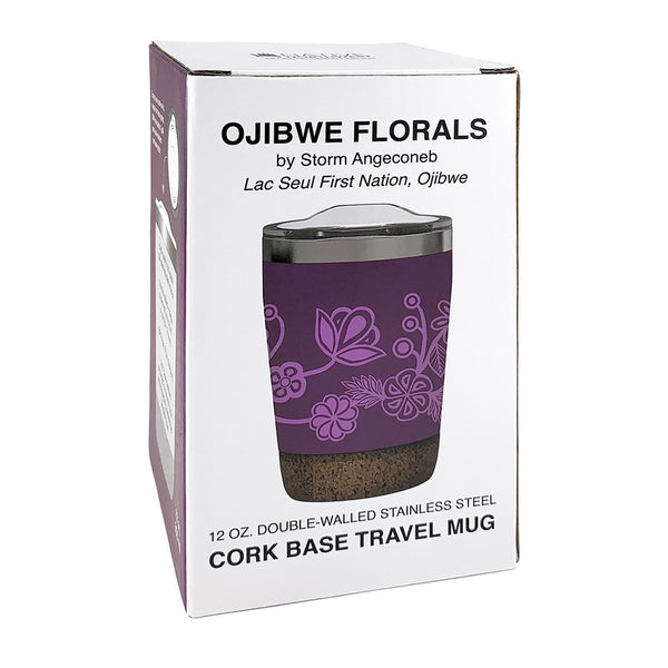 Ojibwe Florals – 12oz Cork Base Mug by Storm Angeconeb