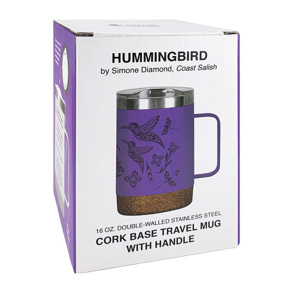 Hummingbird – 16oz Cork Base Mug with Handle by Simone Diamond