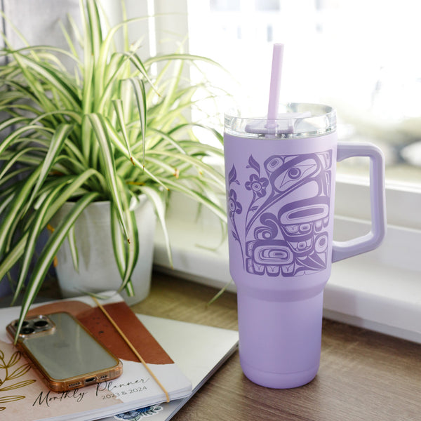 Hummingbird 40oz Insulated Tumbler Art by Morgan Asoyuf